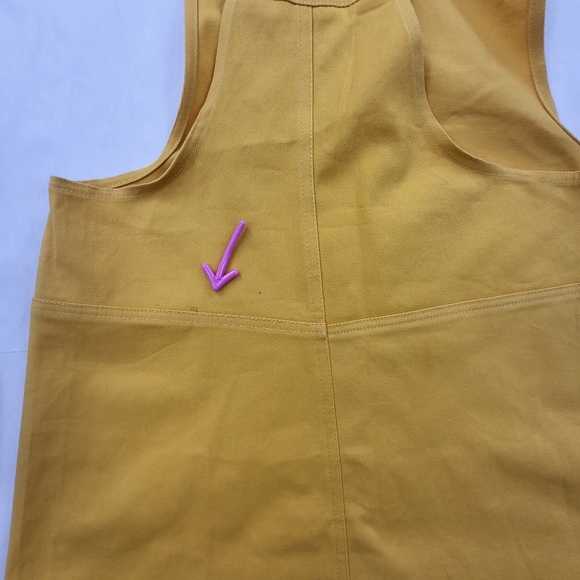 205 Collins Overalls Skirt Size Small Yellow NWT **Flaw*** see description - Picture 10 of 10